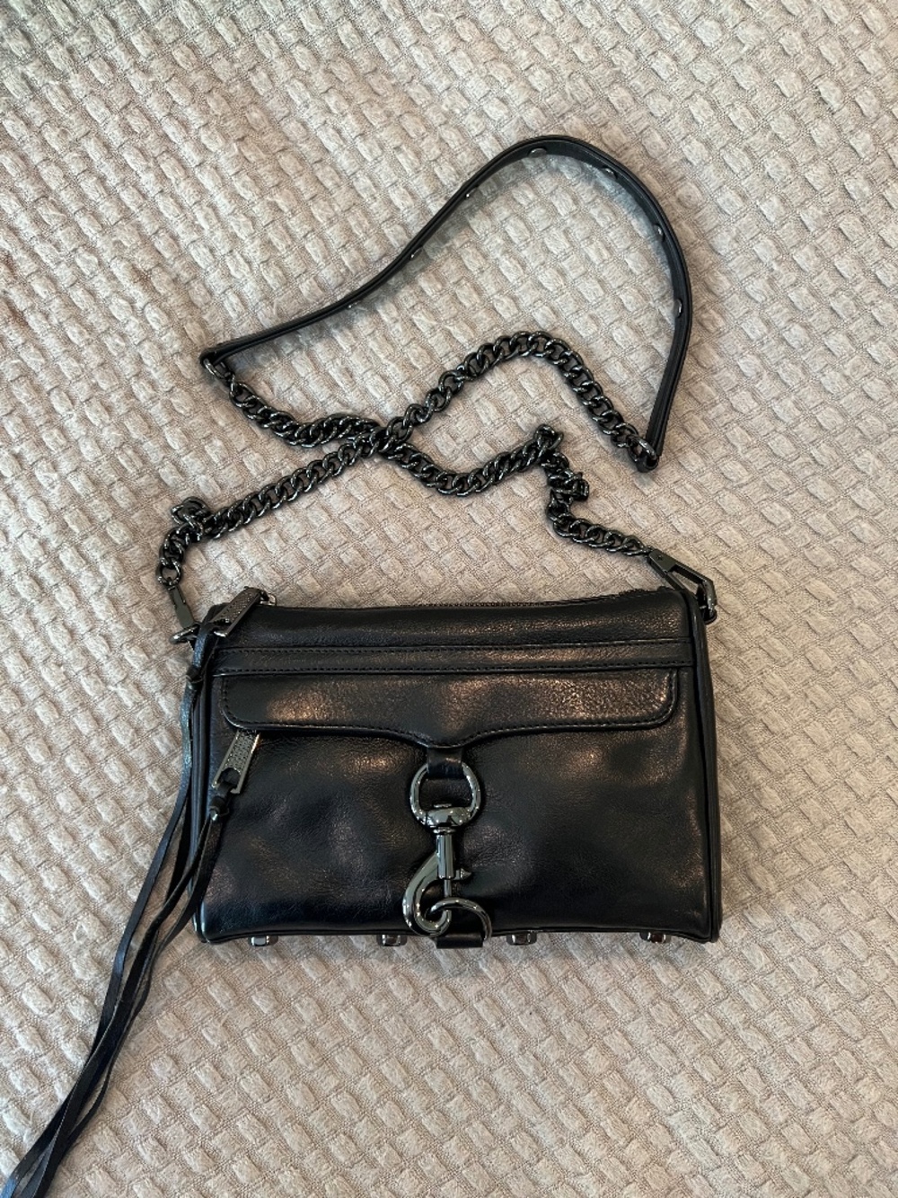 Rebecca Minkoff Mini Mac Crossbody Bag - Black w/black hardware (LIKE NEW)